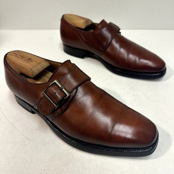 NEW HEELS Crockett & Jones x Barneys New York Ipswich Single Monk Strap Brown 8 - Picture 5 of 13
